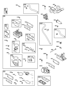 Carburetor And Fuel Supply Group Diagram and Parts List for 543477-3301-J1 400000 - 699999 Briggs and Stratton Engine